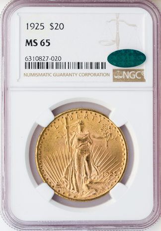 1925 $20 St Gaudens NGC