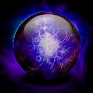 Crystal Ball. Vivid purple - blue colors