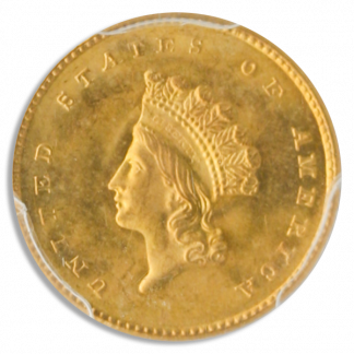 1854 Gold $1 Type 2 PCGS MS66 CAC 1854 Gold $1 Type 2 PCGS MS66 CAC