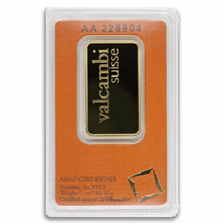 1 oz Valcambi Gold Bar (New w/Assay) 1 oz Valcambi Gold Bar (New w/Assay)