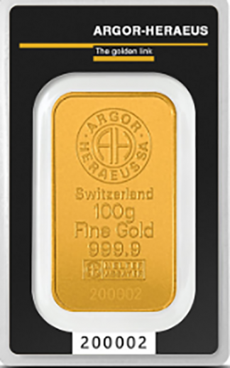 100 gram  Gold Bar Our Choice (New w/Assay, Types Vary)n
