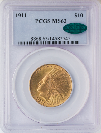 1911 $10 Indian PCGS MS63 CAC