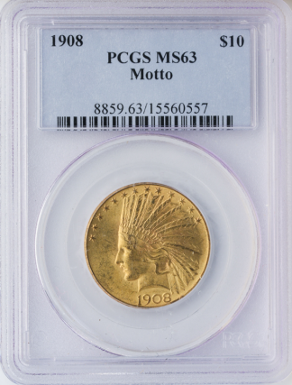 1908 W/M $10 Indian PCGS MS63
