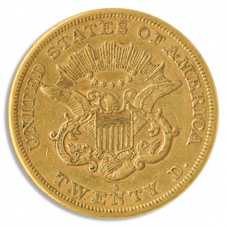 1864-S $20 Liberty NGC VF25 CAC 1864-S $20 Liberty NGC VF25 CAC