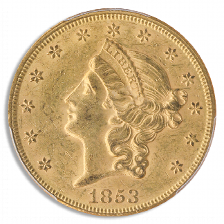 1853 $20 Liberty PCGS AU58 CAC 1853 $20 Liberty PCGS AU58 CAC