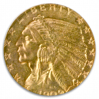 $5 Indian Certified MS62 (Dates/ Types Vary)