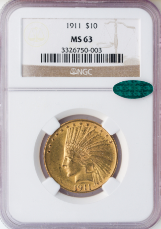 1911 $10 Indian NGC MS63 CAC