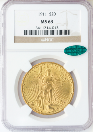 1911 $20 Saint Gaudens NGC MS63 CAC 1911 $20 Saint Gaudens NGC MS63 CAC