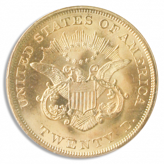1857 $20 Liberty SSCA POD PCGS MS62 CAC + 1857 $20 Liberty SSCA POD PCGS MS62 CAC +