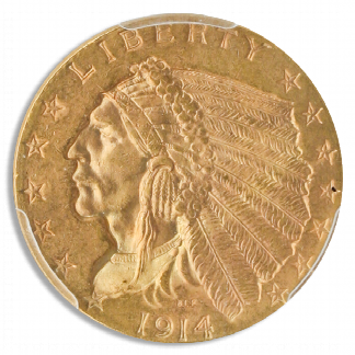 1914 $2 1/2 Indian PCGS MS64 CAC 1914 $2 1/2 Indian PCGS MS64 CAC