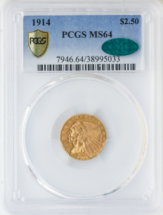 1914 $2 1/2 Indian PCGS MS64 CAC