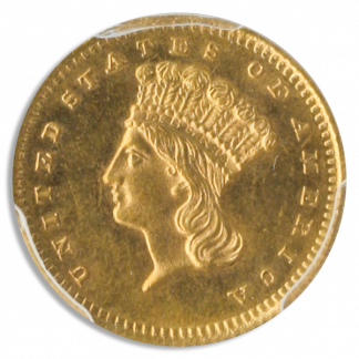 1870-S $1 Gold Type III PCGS MS63 CAC 1870-S $1 Gold Type III PCGS MS63 CAC