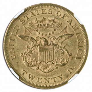 1863 $20 Liberty NGC AU58 CAC 1863 $20 Liberty NGC AU58 CAC