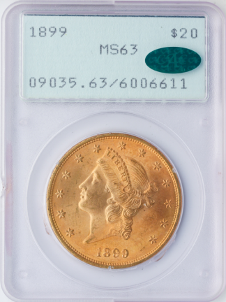 1899 $20 Liberty PCGS MS63 CAC