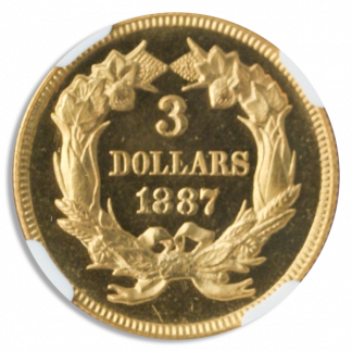 1887 $3 Indian Princess NGC PR65 Cameo CAC + 1887 $3 Indian Princess NGC PR65 Cameo CAC +