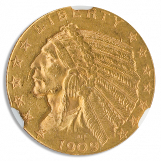 1909-O $5 Indian NGC AU58 CAC
