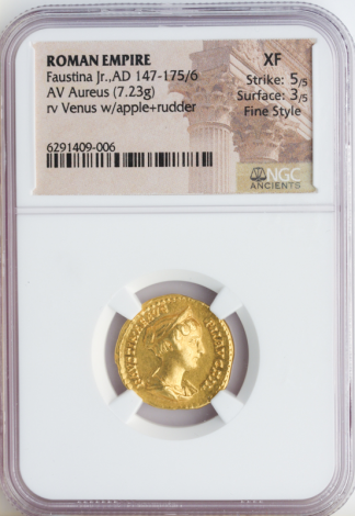 Roman Empire Faustina Jr. NGC XF Str:5 Srf:3 7.23g Fine Style Roman Empire Faustina Jr. NGC XF Str:5 Srf:3 7.23g Fine Style