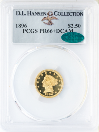 1896 $2.50 Liberty PCGS PR66 Deep Cameo CAC + 1896 $2.50 Liberty PCGS PR66 Deep Cameo CAC +