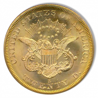 1857-S $20 Liberty SSCA PCGS MS65 CAC 1857-S $20 Liberty SSCA PCGS MS65 CAC