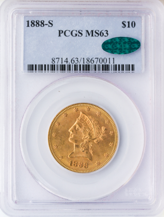 1888-S $10 Liberty PCGS MS63 CAC