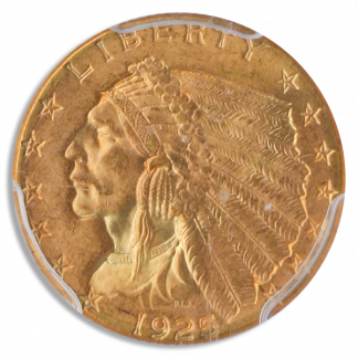1925-D $2 1/2 Indian PCGS MS65 CAC