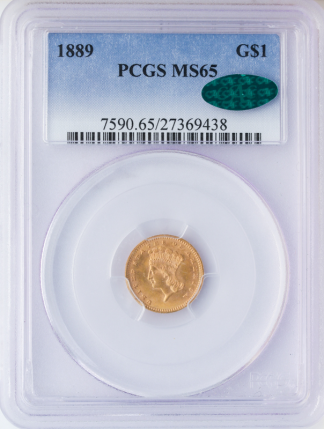 1889 Gold $1 PCGS MS65 CAC