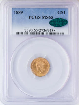 1889 Gold $1 PCGS MS65 CAC 1889 Gold $1 PCGS MS65 CAC