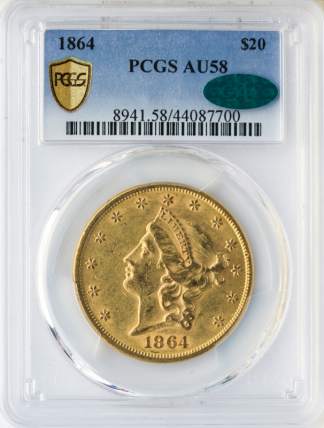 1864 $20 Liberty PCGS AU58 CAC 1864 $20 Liberty PCGS AU58 CAC