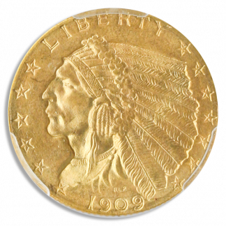 1909 $2 1/2 Indian PCGS MS64 CAC 1909 $2 1/2 Indian PCGS MS64 CAC