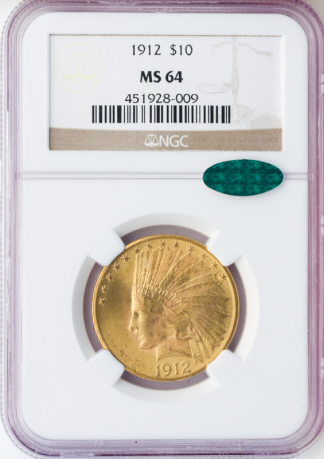 1912 $10 Indian NGC MS64 CAC 1912 $10 Indian NGC MS64 CAC