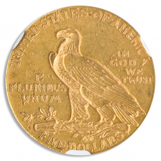 1909-O $5 Indian NGC AU58 CAC 1909-O $5 Indian NGC AU58 CAC
