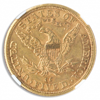 1882-CC $5 Liberty NGC AU58 CAC 1882-CC $5 Liberty NGC AU58 CAC
