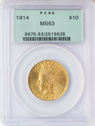 1914 $10 Indian PCGS MS63