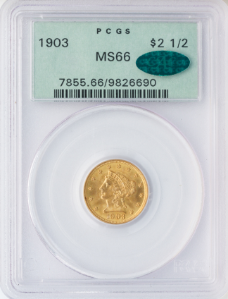 1903 $2 1/2 Liberty PCGS MS66 CAC 1903 $2 1/2 Liberty PCGS MS66 CAC