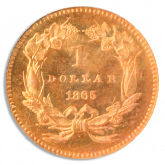 1865 $1 Gold NGC MS64 CAC