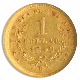 1849-D Gold $1 NGC AU58 CAC 1849-D Gold $1 NGC AU58 CAC