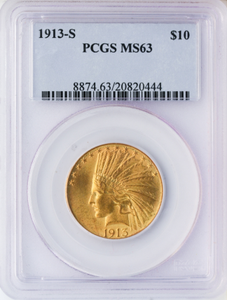 $10 INDIAN 1913-S PCGS