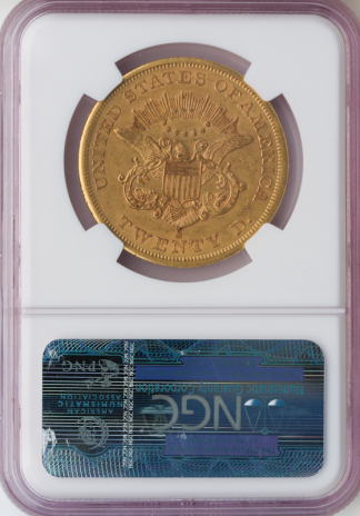 1858-S $20 Liberty Ty 1 NGC AU55 CAC