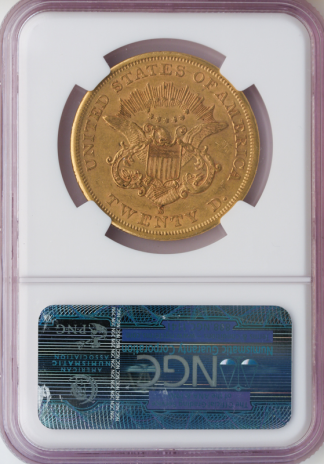1858-S $20 Liberty Ty 1 NGC AU55 CAC 1858-S $20 Liberty Ty 1 NGC AU55 CAC