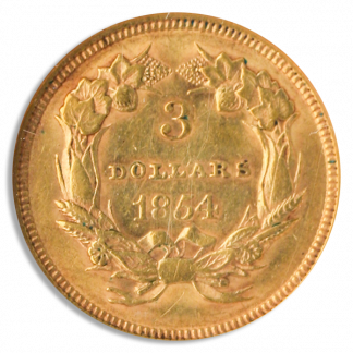 1854 $3 Indian Princess NGC AU55