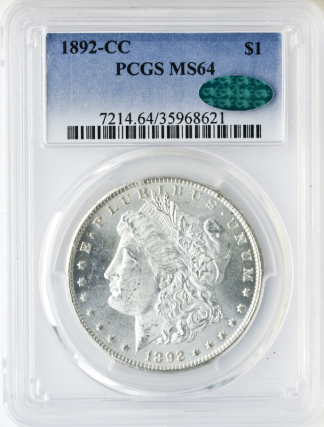 1892-CC Morgan $1 PCGS MS64 CAC 1892-CC Morgan $1 PCGS MS64 CAC