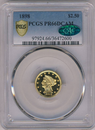 1898 $2 1/2 Liberty PCGS PR66 Deep Cameo CAC 1898 $2 1/2 Liberty PCGS PR66 Deep Cameo CAC