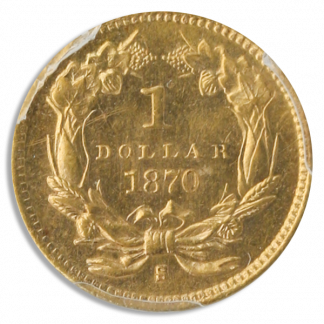 1870-S $1 Gold Type III PCGS MS63 CAC 1870-S $1 Gold Type III PCGS MS63 CAC