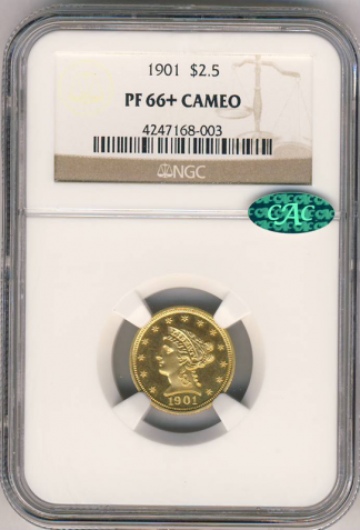 1901 $2.50 Liberty NGC PR66 CAC + Cameo 1901 $2.50 Liberty NGC PR66 CAC + Cameo