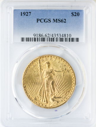 1927 $20 Saint Gaudens PCGS MS62
