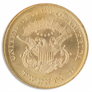 1865 $20 Liberty S.S. Republic NGC MS65 CAC
