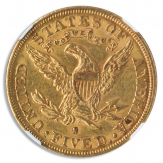 1895-S $5 Liberty NGC AU58 CAC 1895-S $5 Liberty NGC AU58 CAC