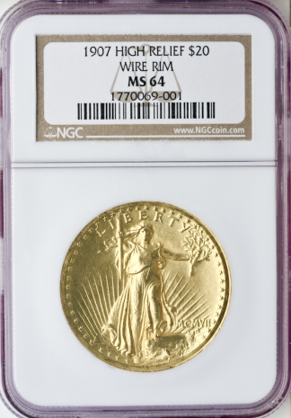 1907 $20 Saint Gaudens High Relief NGC MS64