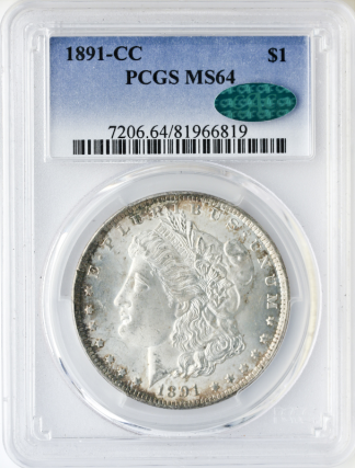 1891-CC Morgan $1 PCGS MS64 CAC 1891-CC Morgan $1 PCGS MS64 CAC