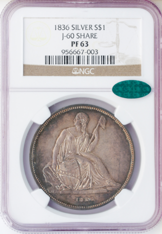 1836 Gobrecht $1 NGC PR63 CAC 1836 Gobrecht $1 NGC PR63 CAC